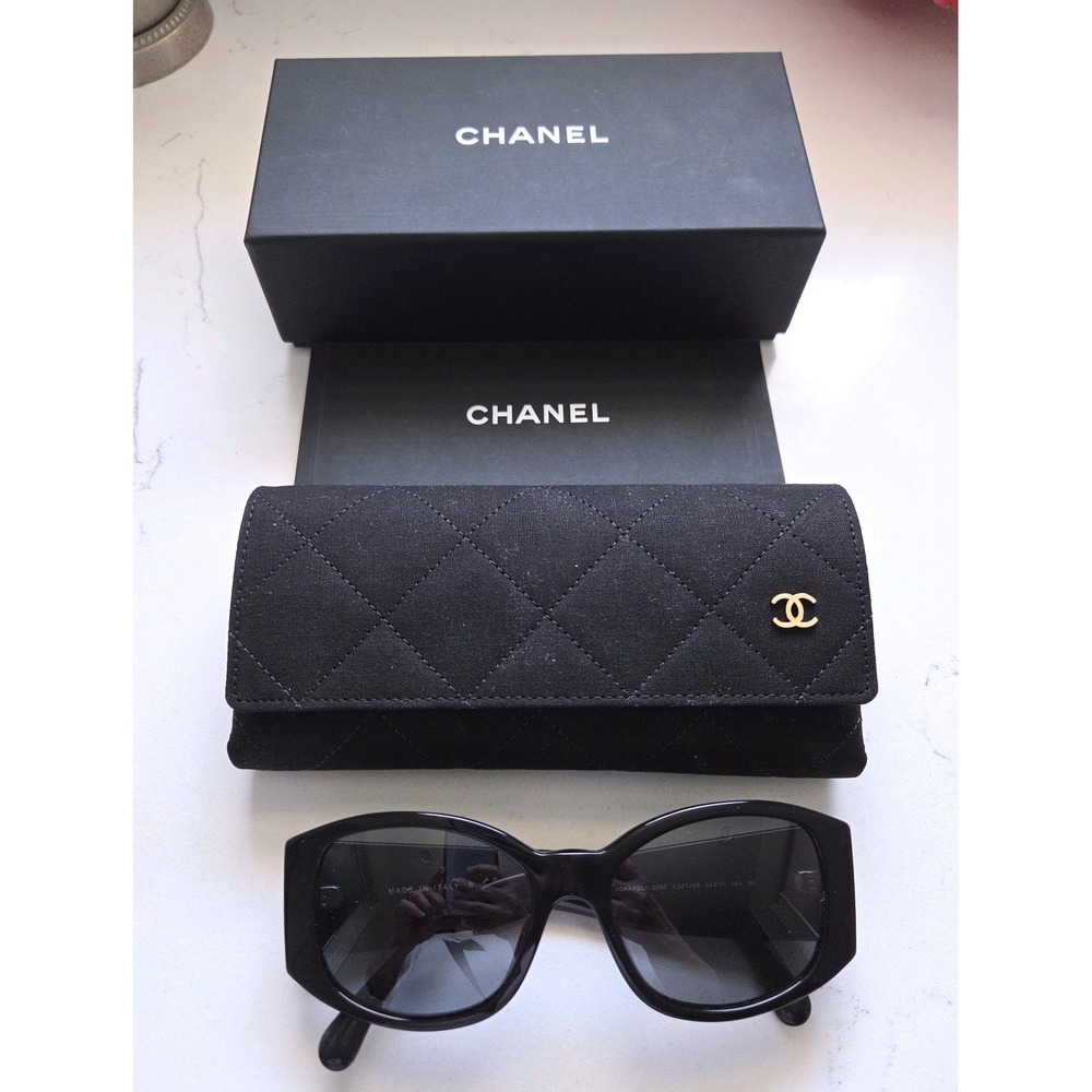 Chanel 5450 Black Rectangle Sunglasses CC Logo Made in Italy Frames Only RX